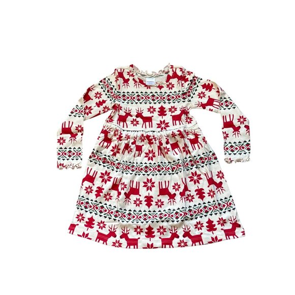 NEW Hanna Andersson Dear Deer LS Rib Dress Sz 5